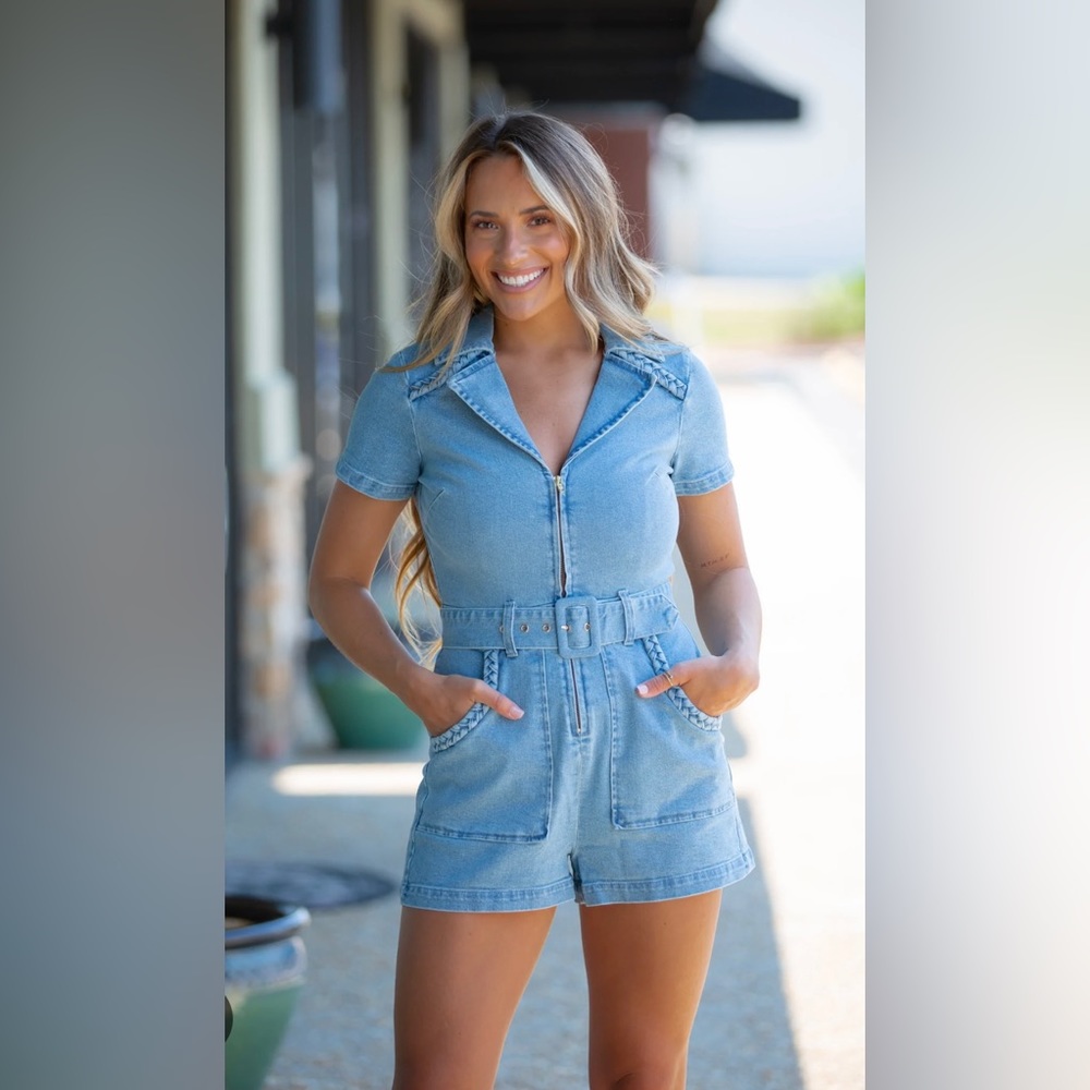Show Me Your MuMu Outlaw Denim Romper